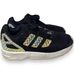 Adidas Holographic Baby Black Sneakers Torsion Size 7K CG3594